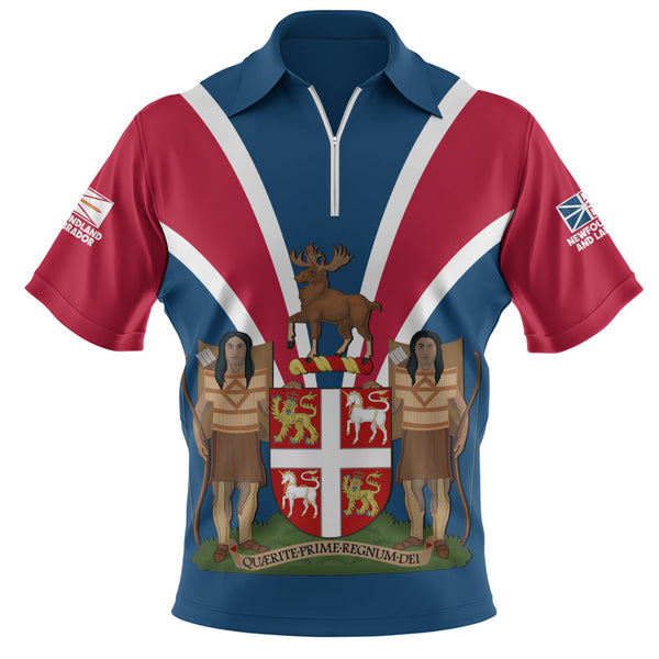 Newfoundland & Labrador Zip Polo Shirt Proud Provinces Collection
