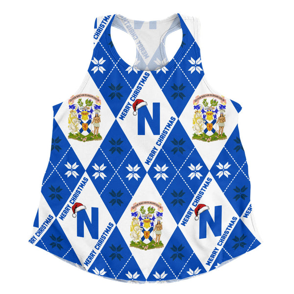 Nova Scotia Women Tank Christmas Argyle Pattern With Royal Crest