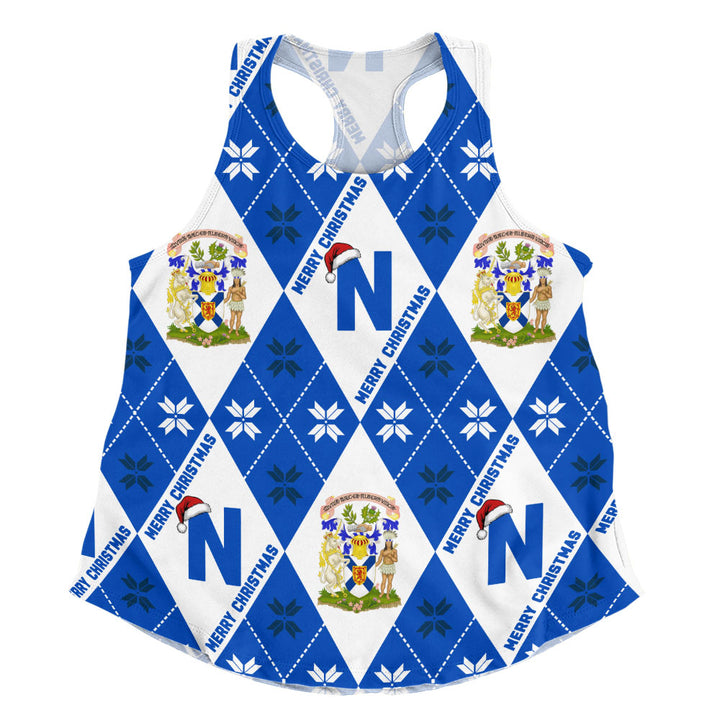Nova Scotia Women Tank Christmas Argyle Pattern With Royal Crest
