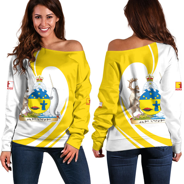 Nunavut Off Shoulder Sweatshirt Legacy Of The Noble Spirit