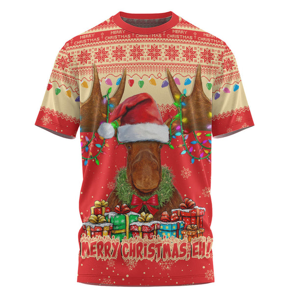 Canada T-Shirt Xmas Moose Lights Celebration