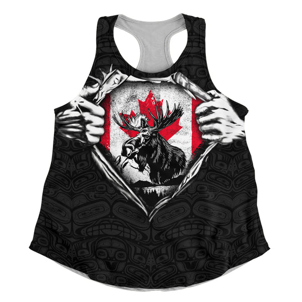 Canada Women Tank Haida Maple Flag Moose Legacy