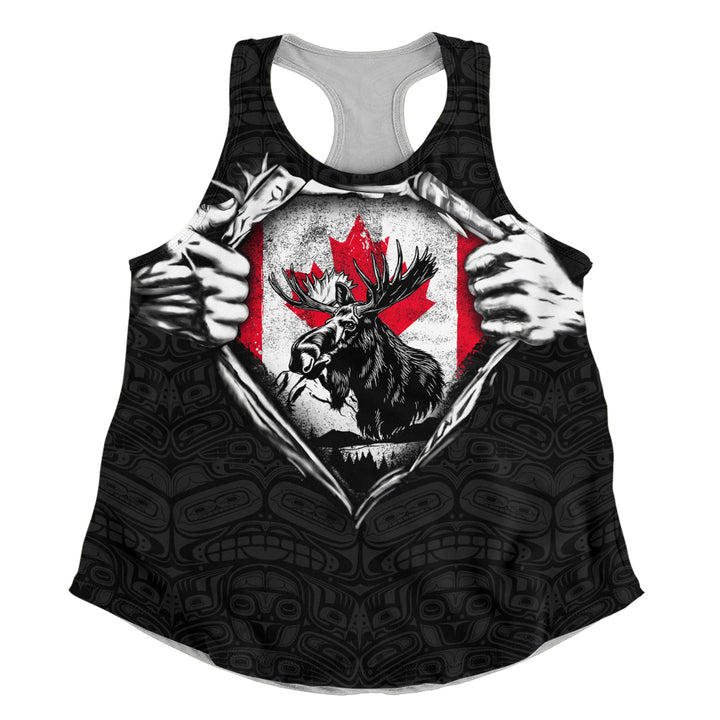 Canada Women Tank Haida Maple Flag Moose Legacy