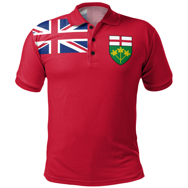 Ontario Polo Shirt Flag Minimalist Pride Style