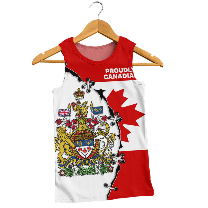 Canada Tank Top Coat Of Arms Unity Zipper Style