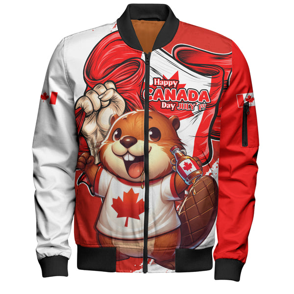 Canada Bomber Jacket True North Cheer Canada Day Beaver Edition