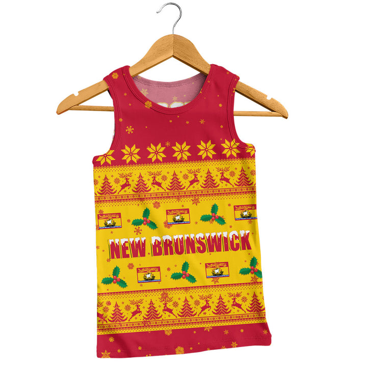 New Brunswick Tank Top Christmas Knit Style Snowflake Reindeer