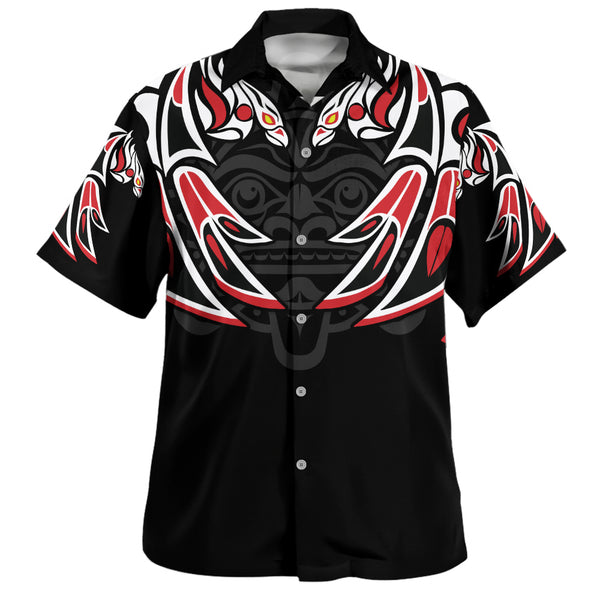 Canada Bowling Shirt Tribal Guardian Spirit Haida Style