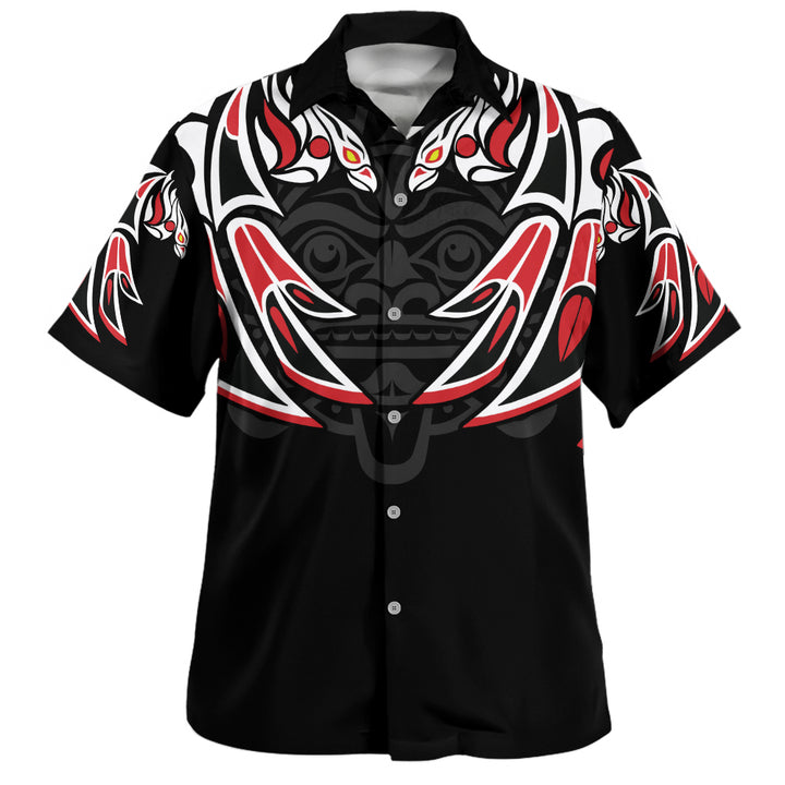 Canada Bowling Shirt Tribal Guardian Spirit Haida Style