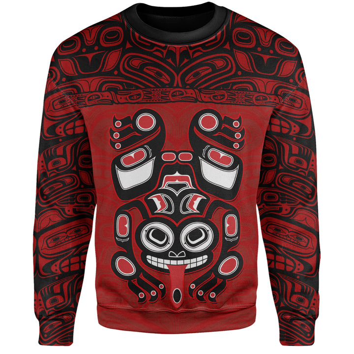 Canada Sweatshirt Haida Frog Guardian Tribal Power