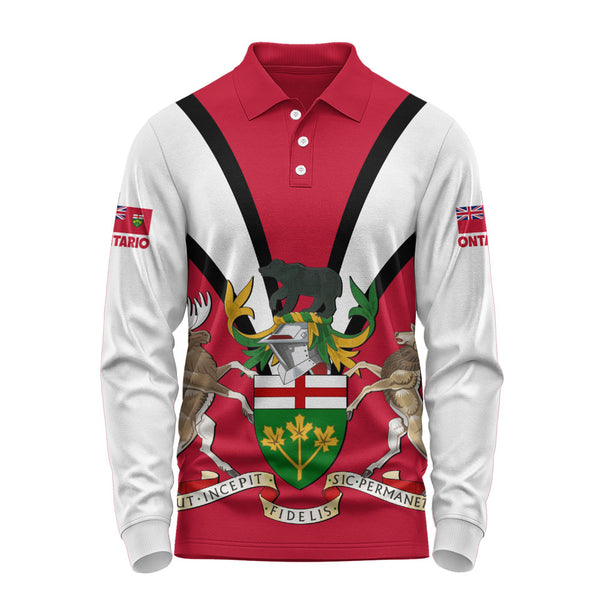 Ontario Long Sleeve Polo Shirt Proud Provinces Collection