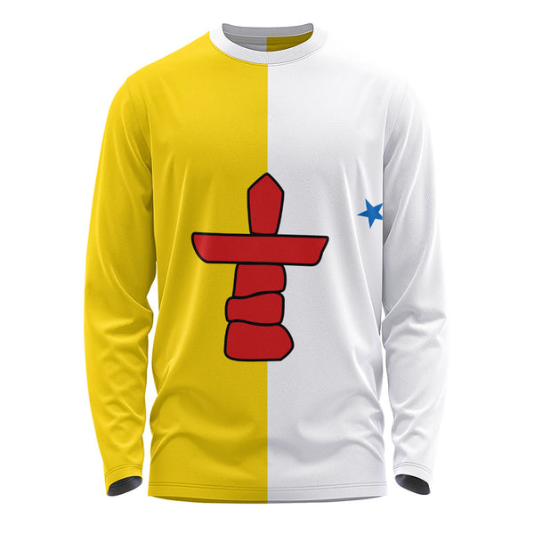 Nunavut Long Sleeve T-Shirt Flag Minimalist Pride Style