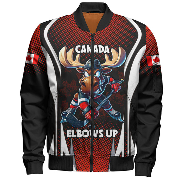 Canada Bomber Jacket Fight Ready Moose Canada Hockey Attitude