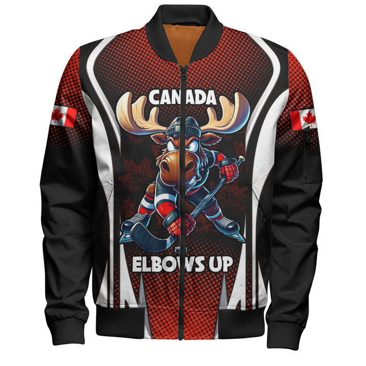 Canada Bomber Jacket Fight Ready Moose Canada Hockey Attitude