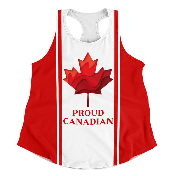 Canada Women Tank Proud Canadian Vertical Maple Flag Edition