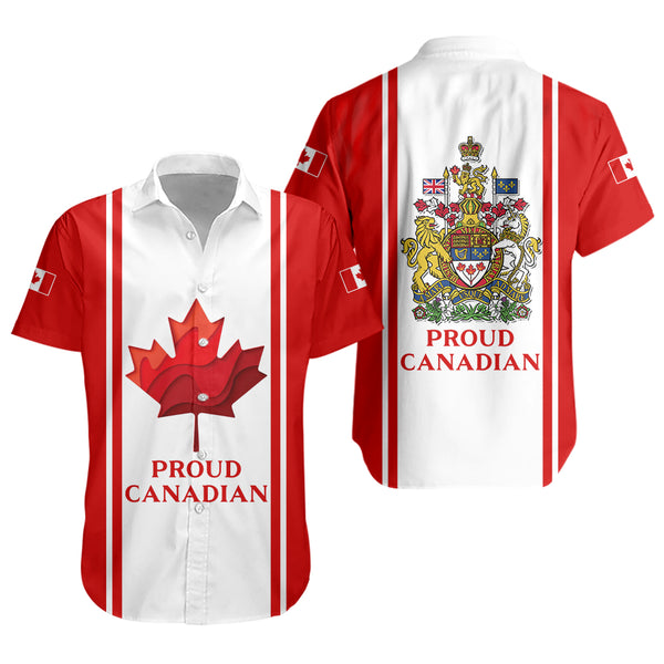 Canada Short Sleeve Shirt Proud Canadian Vertical Maple Flag Edition