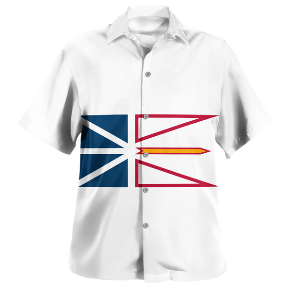 Newfoundland & Labrador Bowling Shirt Flag Minimalist Pride Style