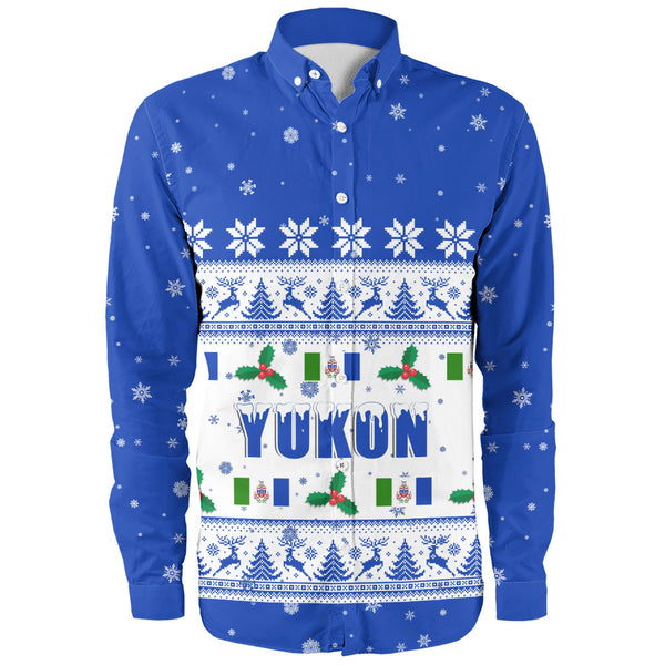 Yukon Long Sleeve Shirt Christmas Knit Style Snowflake Reindeer