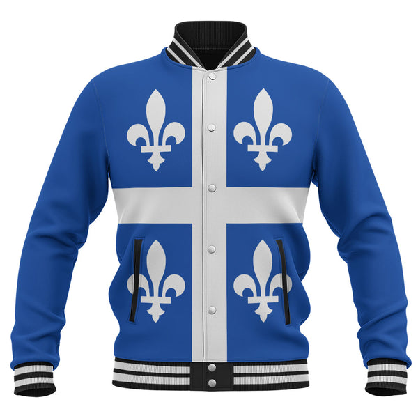 Quebec Baseball Jacket Flag Minimalist Pride Style