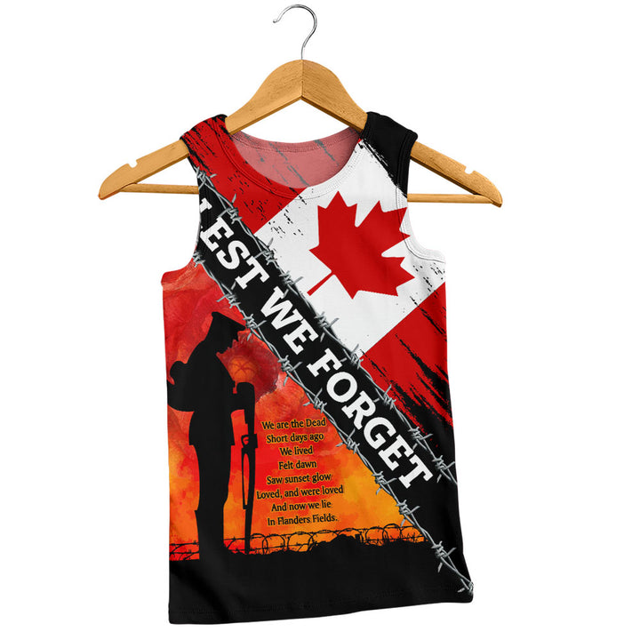 Canada Tank Top Lest We Forget Canada Remembrance Day Poppy Pride
