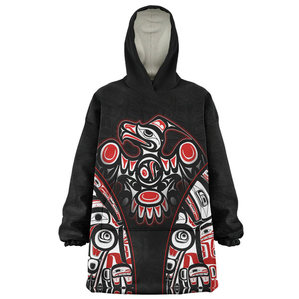 Canada Snug Hoodie Thunderbird Totem Legacy Black And Red Power