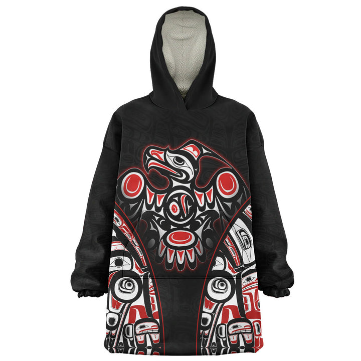Canada Snug Hoodie Thunderbird Totem Legacy Black And Red Power