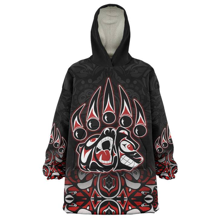 Canada Snug Hoodie Spirit Of The Bear Claw Tribal Power