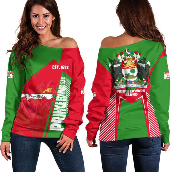 Prince Edward Island Off Shoulder Sweatshirt United Provinces & Territories