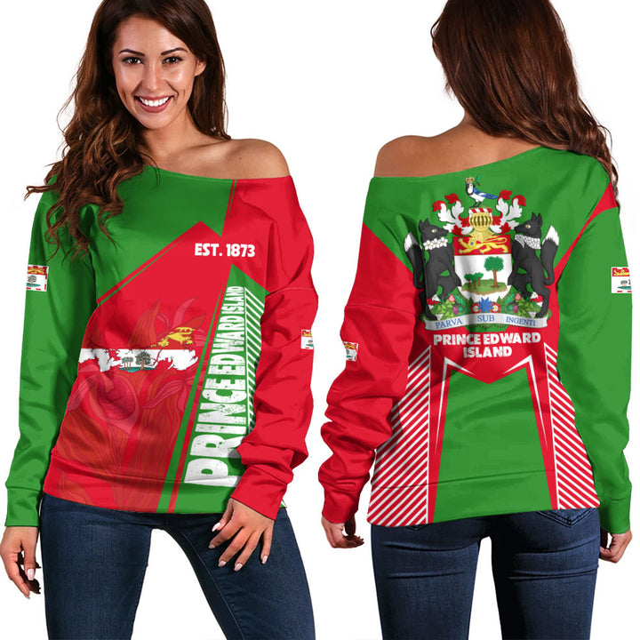 Prince Edward Island Off Shoulder Sweatshirt United Provinces & Territories