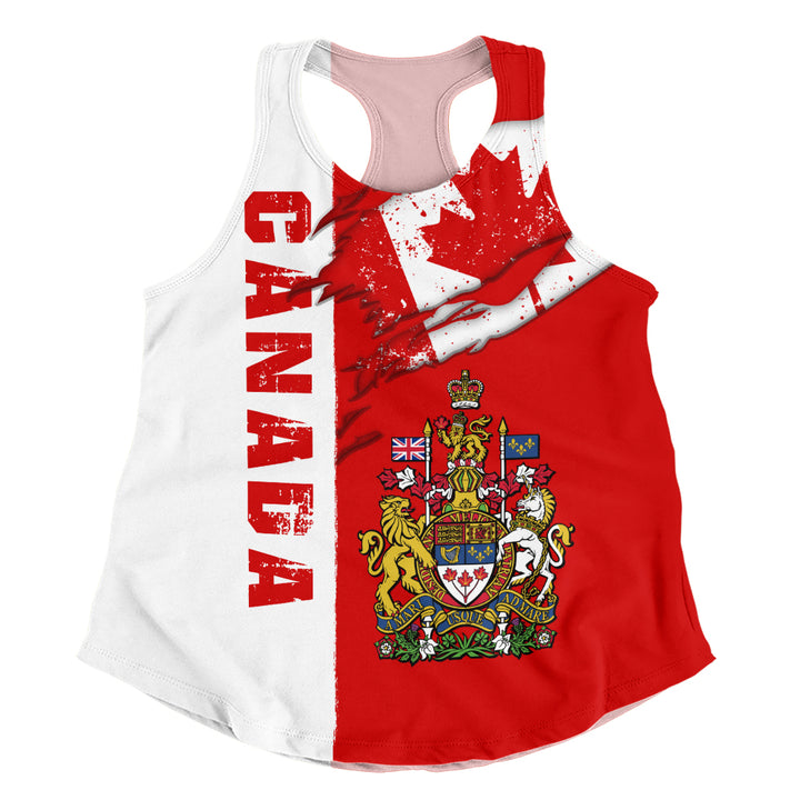 Canada Women Tank Clawed Flag True North Strong