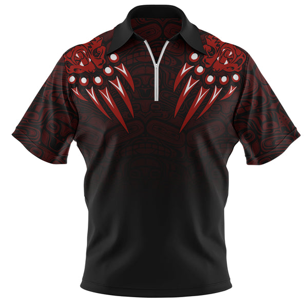 Canada Zip Polo Shirt Haida Hunter Spirit