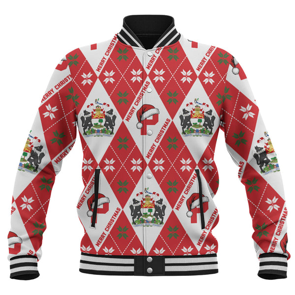 Prince Edward Island Baseball Jacket Christmas Argyle Pattern With Royal Crest