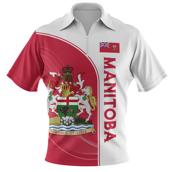 Manitoba Zip Polo Shirt Proud Provincial Heritage