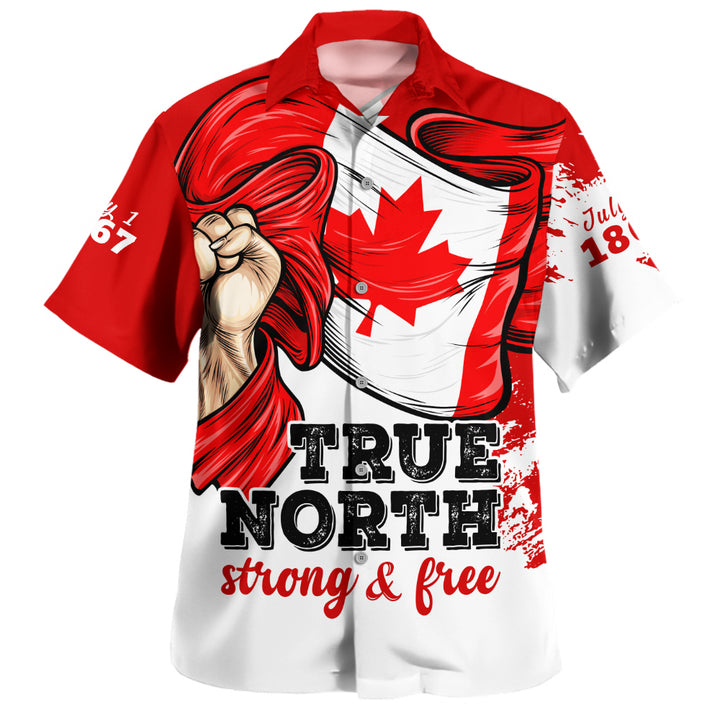 Canada Bowling Shirt True North Strong Free Canada Flag Power