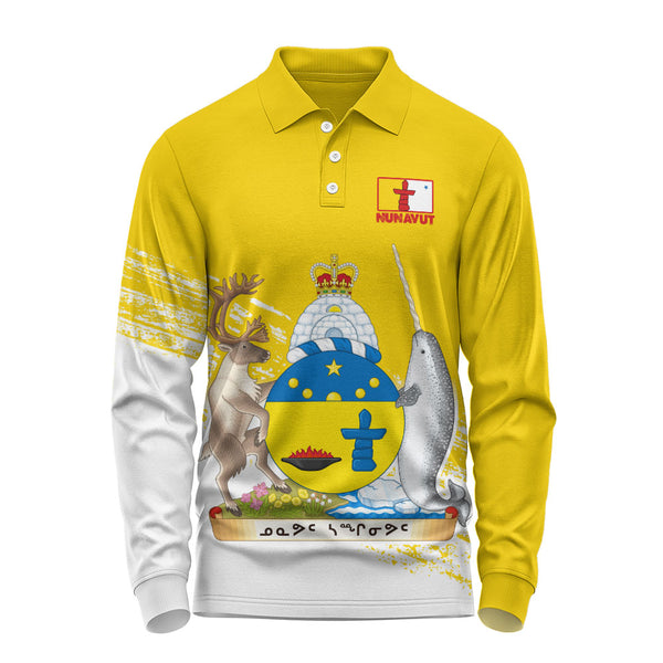 Nunavut Long Sleeve Polo Shirt Pride Of The Provinces