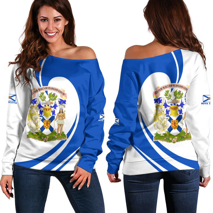 Nova Scotia Off Shoulder Sweatshirt Legacy Of The Noble Spirit