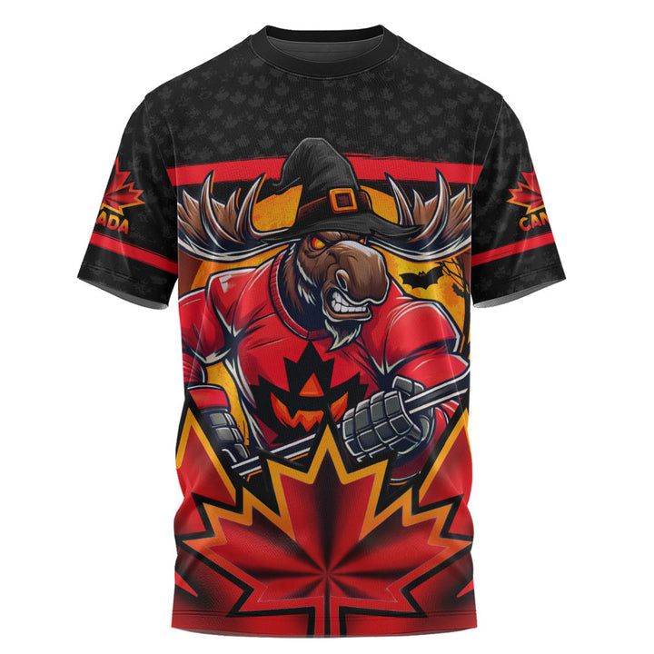 Canada T-Shirt Scary Moose Canada Hockey Spirit