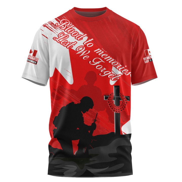 Canada T-Shirt Silhouettes Of Sacrifice Remembrance Day Tribute