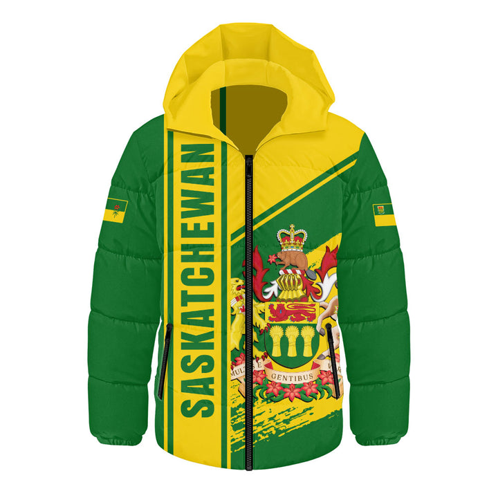 Saskatchewan Hooded Padded Jacket Heritage Strength Crest