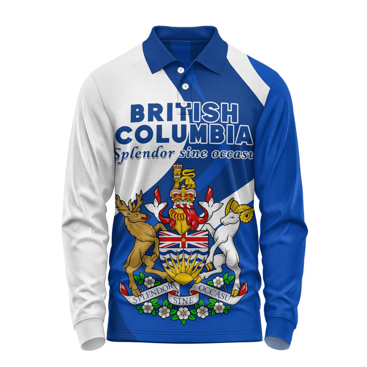 British Columbia Long Sleeve Polo Shirt Crest Of Identity