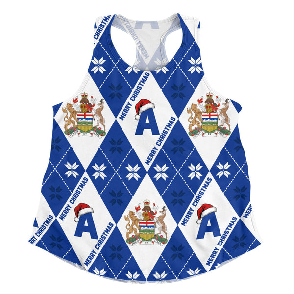 Alberta Women Tank Christmas Argyle Pattern With Royal Crest