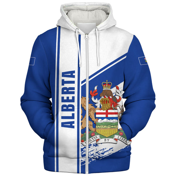 Alberta Sherpa Hoodie Heritage Strength Crest