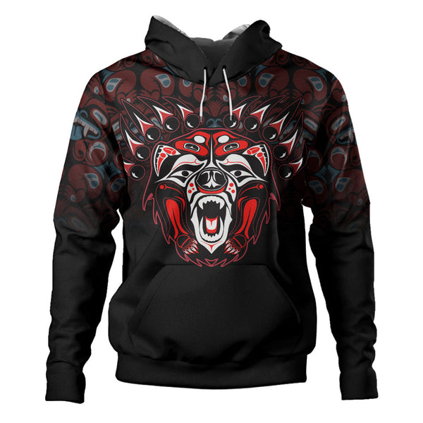 Canada Hoodie Tribal Bear Awakening