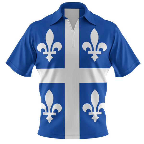 Quebec Zip Polo Shirt Flag Minimalist Pride Style