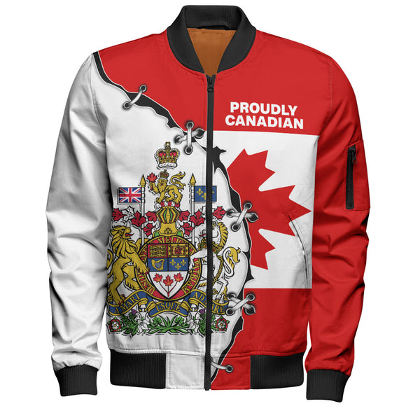 Canada Bomber Jacket Coat Of Arms Unity Zipper Style