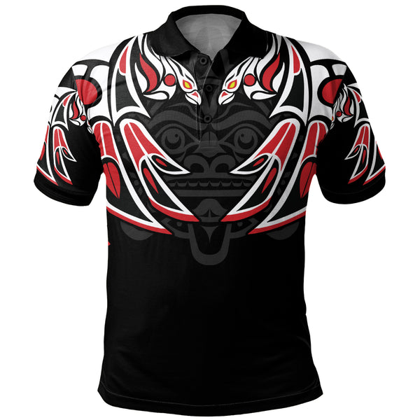 Canada Polo Shirt Tribal Guardian Spirit Haida Style