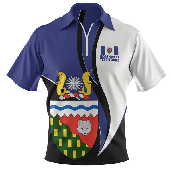 Northwest Territories Zip Polo Shirt Heritage Pride Of The North