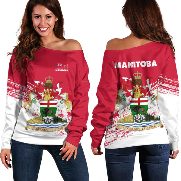 Manitoba Off Shoulder Sweatshirt Pride Of The Provinces