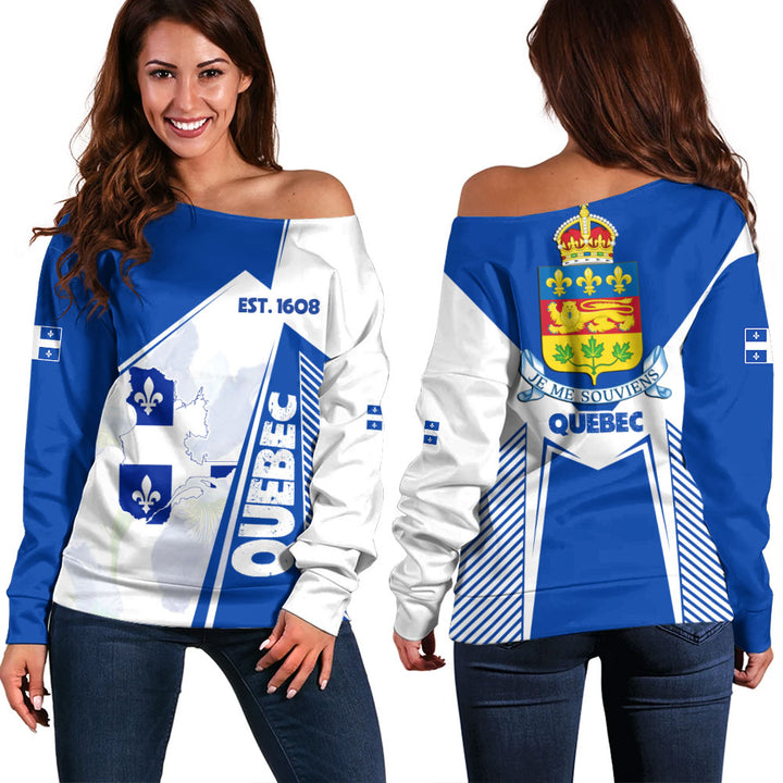 Quebec Off Shoulder Sweatshirt United Provinces & Territories