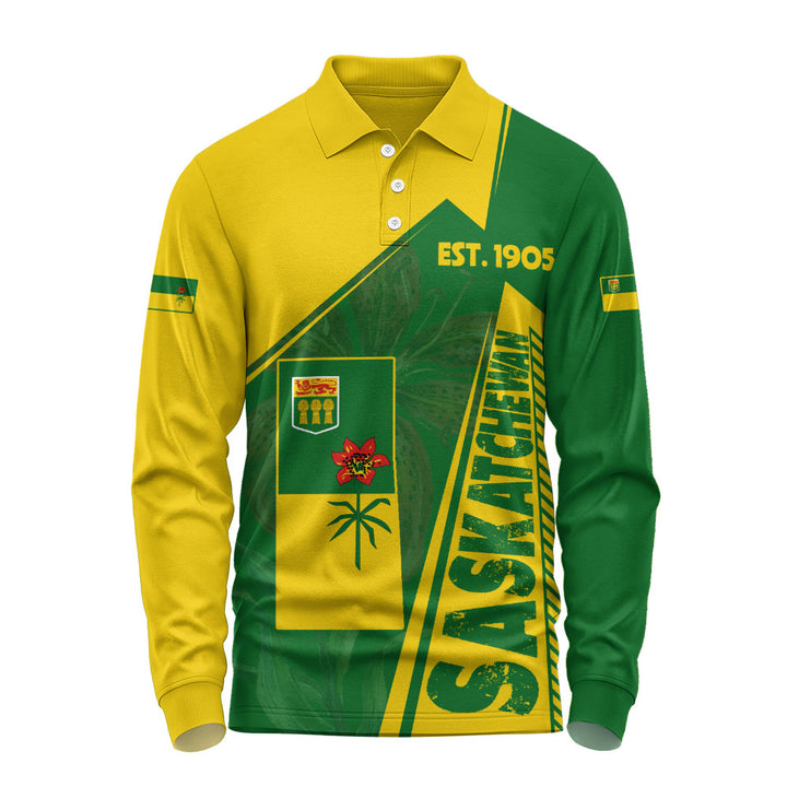 Saskatchewan Long Sleeve Polo Shirt United Provinces & Territories